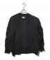 MAISON SPECIAL（メゾンスペシャル）の古着「Waffle Switch Lace-up Sweat Prime-Over Crew Neck Pullover/ワイドスウェット」｜ブラック
