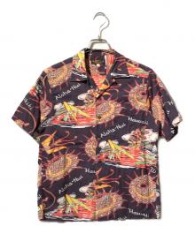Sun Surf（サンサーフ）の古着「リネンブレンドコットンアロハシャツ」｜パープル