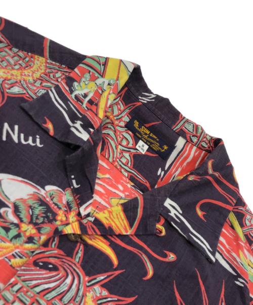 Sun Surf（サンサーフ）SUN SURF (サンサーフ) リネンブレンドコットンアロハシャツ パープル サイズ:Sの古着・服飾アイテム