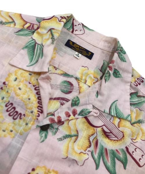 Sun Surf（サンサーフ）Sun Surf (サンサーフ) リネンブレンドコットンアロハシャツ ピンク サイズ:Sの古着・服飾アイテム
