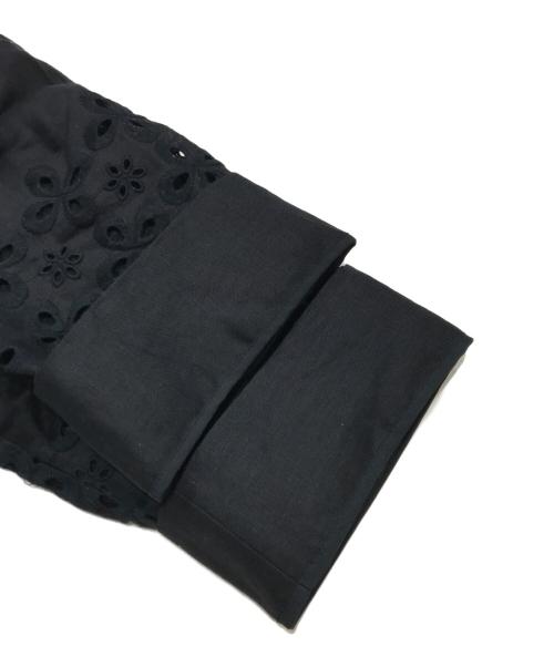 ANAYI（アナイ）ANAYI (アナイ) カットワークノーカラージャケット ブラック サイズ:38の古着・服飾アイテム