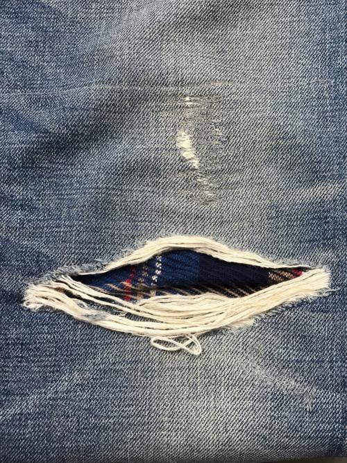 Ron Herman（ロンハーマン）Ron Herman (ロンハーマン) ヴィンテージリペア加工デニムパンツ インディゴ サイズ:31×32の古着・服飾アイテム