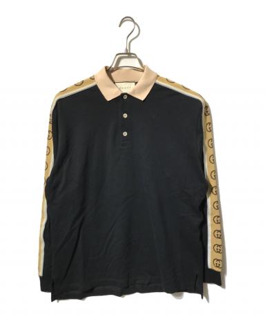 中古・古着通販】GUCCI (グッチ) ロゴラインロングスリーブポロシャツ