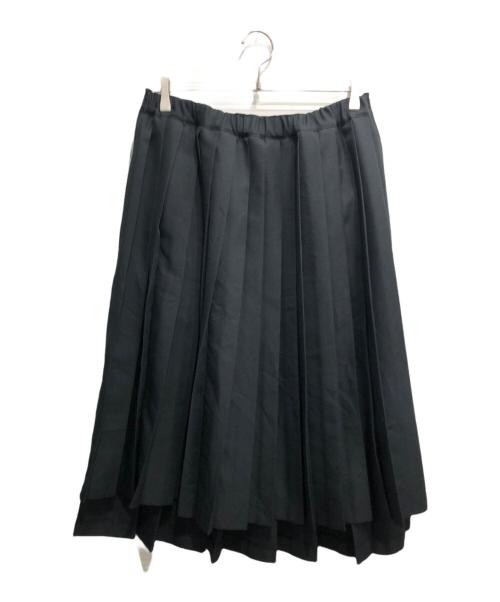 BLACK COMME des GARCONS（ブラックコムデギャルソン）BLACK COMME des GARCONS (ブラックコムデギャルソン) サイドファスナープリーツスカート ブラック サイズ:Mの古着・服飾アイテム