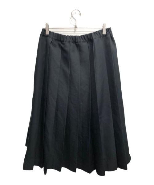 BLACK COMME des GARCONS（ブラックコムデギャルソン）BLACK COMME des GARCONS (ブラックコムデギャルソン) サイドファスナープリーツスカート ブラック サイズ:Mの古着・服飾アイテム