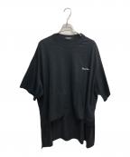 UNDERCOVERアンダーカバー）の古着「レーヨン・コットンビッグTシャツ/フロントショートTシャツ」｜ブラック