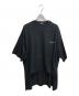 UNDERCOVER（アンダーカバー）の古着「レーヨン・コットンビッグTシャツ/フロントショートTシャツ」｜ブラック