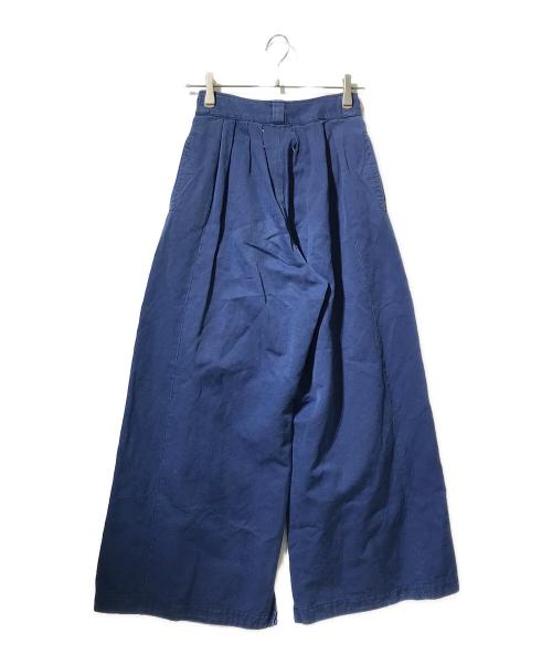 Maison Margiela 1 10（メゾン マルジェラ）Maison Margiela 1 10 (メゾン マルジェラ) タック ワイド トラウザーズ ブルー サイズ:36の古着・服飾アイテム