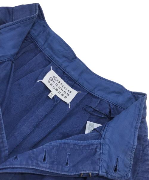 Maison Margiela 1 10（メゾン マルジェラ）Maison Margiela 1 10 (メゾン マルジェラ) タック ワイド トラウザーズ ブルー サイズ:36の古着・服飾アイテム
