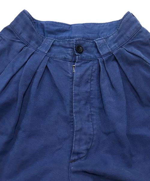 Maison Margiela 1 10（メゾン マルジェラ）Maison Margiela 1 10 (メゾン マルジェラ) タック ワイド トラウザーズ ブルー サイズ:36の古着・服飾アイテム