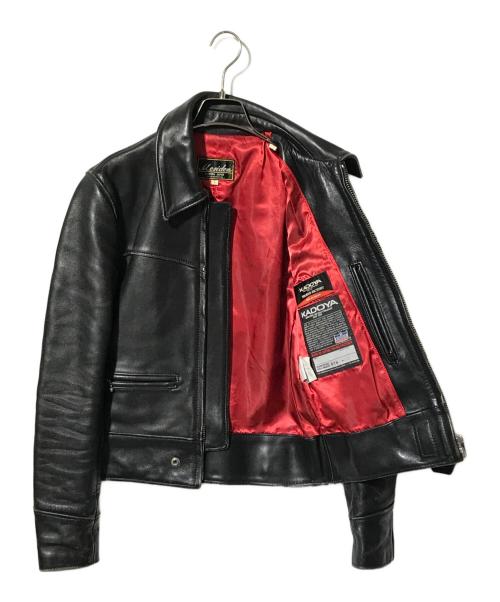 KADOYA（カドヤ）KADOYA (カドヤ) カウレザーシングルライダースジャケット ブラック サイズ:Lの古着・服飾アイテム