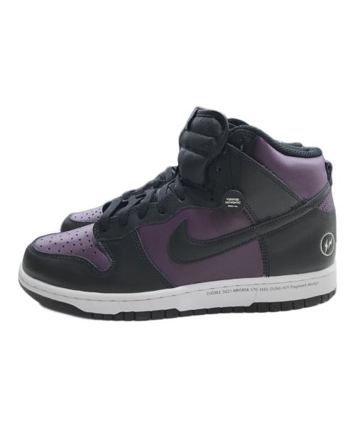 NIKE（ナイキ）NIKE (ナイキ) FRAGMENT DESIGN (フラグメントデザイン) ダンク ハイ ブラック×パープル サイズ:US10/UK9/EUR44の古着・服飾アイテム