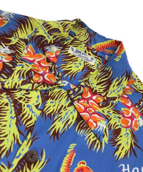 Sun Surf（サンサーフ）Sun Surf (サンサーフ) レーヨンアロハシャツ ブルー サイズ:Sの古着・服飾アイテム