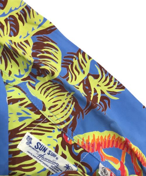 Sun Surf（サンサーフ）Sun Surf (サンサーフ) レーヨンアロハシャツ ブルー サイズ:Sの古着・服飾アイテム