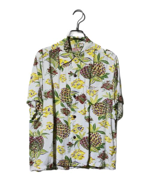 Sun Surf（サンサーフ）Sun Surf (サンサーフ) レーヨンアロハシャツ ホワイト×グリーン サイズ:Sの古着・服飾アイテム