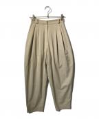 TODAYFULトゥデイフル）の古着「Highwaist Tuck Trousers」｜ベージュ