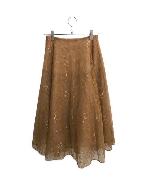 CELFORD（セルフォード）CELFORD (セルフォード) レースフレアスカート ブラウン サイズ:SIZE 36の古着・服飾アイテム