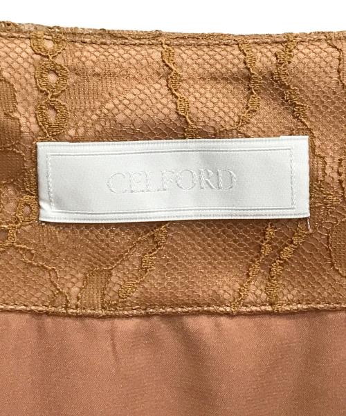 CELFORD（セルフォード）CELFORD (セルフォード) レースフレアスカート ブラウン サイズ:SIZE 36の古着・服飾アイテム