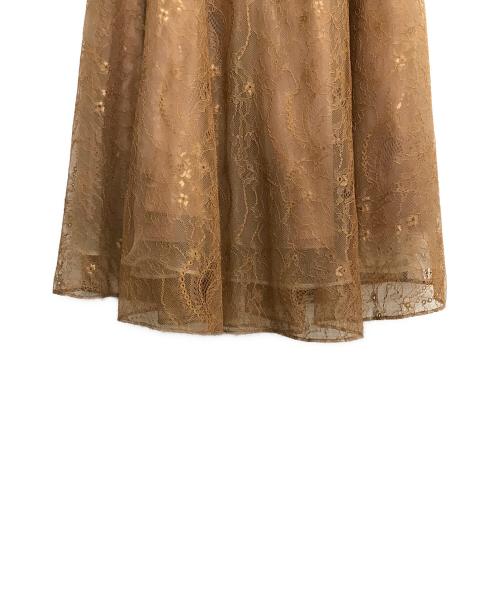 CELFORD（セルフォード）CELFORD (セルフォード) レースフレアスカート ブラウン サイズ:SIZE 36の古着・服飾アイテム