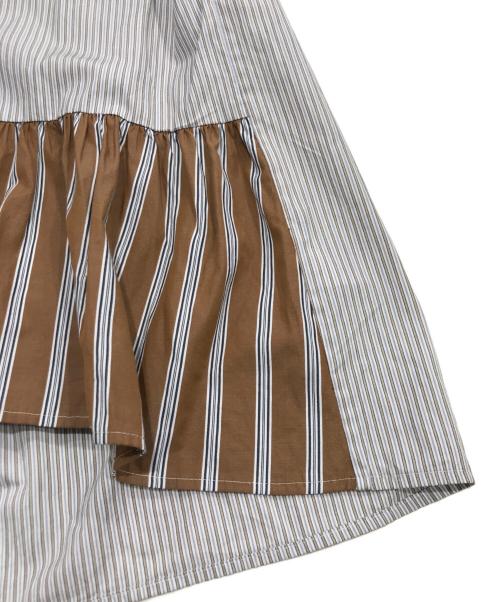 PS Paul Smith（ＰＳポールスミス）PS Paul Smith (ＰＳポールスミス) 切替ストライプシャツ ブラウン×ブルー サイズ:38の古着・服飾アイテム