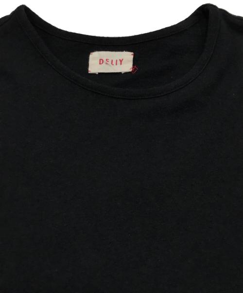 DELIY（デリー）DELIY (デリー) HEMP JERSEY CUT OUTS TEE ブラック サイズ:ＦＲＥＥの古着・服飾アイテム