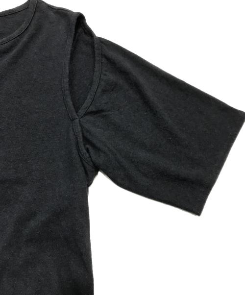 DELIY（デリー）DELIY (デリー) HEMP JERSEY CUT OUTS TEE ブラック サイズ:ＦＲＥＥの古着・服飾アイテム