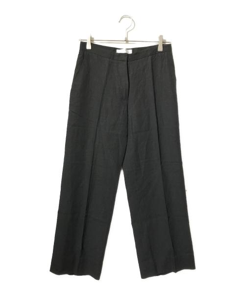 MaxMara（マックスマーラ）MaxMara (マックスマーラ) リネンセンタープレスパンツ ブラック サイズ:34の古着・服飾アイテム