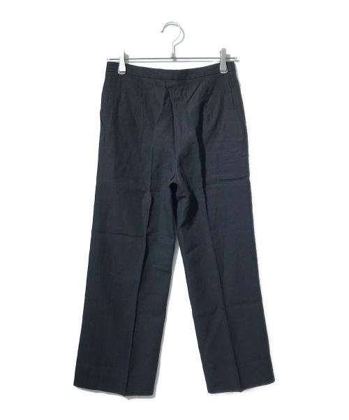 MaxMara（マックスマーラ）MaxMara (マックスマーラ) リネンセンタープレスパンツ ブラック サイズ:34の古着・服飾アイテム