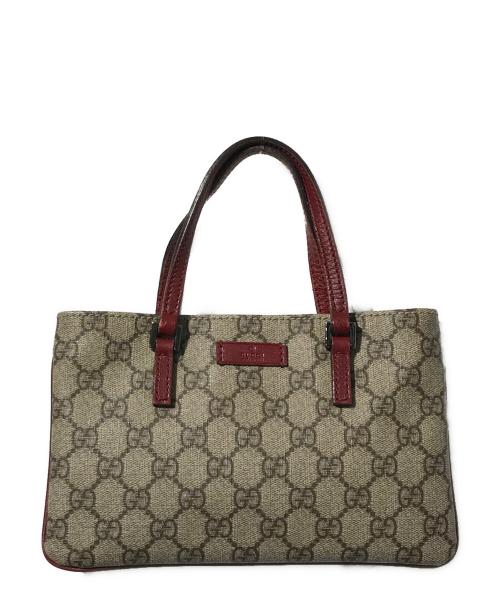 GUCCI（グッチ）GUCCI (グッチ) GGプラス・ミニハンドバッグ ブラウンの古着・服飾アイテム
