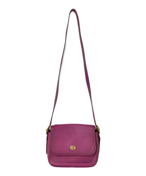 COACH（コーチ）COACH (コーチ) グローブレザークロスボディバッグ パープルの古着・服飾アイテム