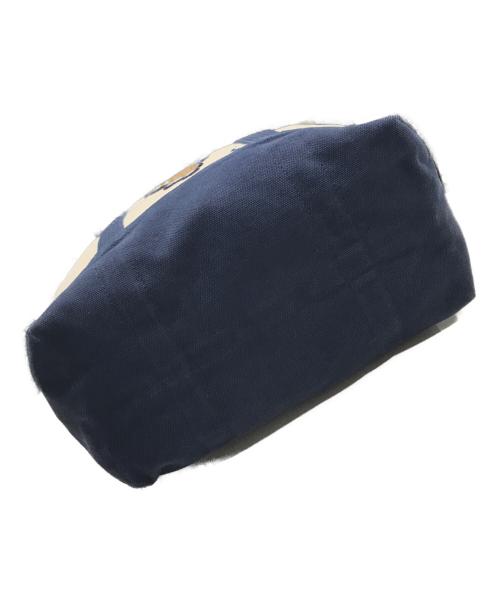 POLO RALPH LAUREN（ポロ・ラルフローレン）POLO RALPH LAUREN (ポロ・ラルフローレン) ポロベアキャンバストートバッグ ベージュ×ネイビーの古着・服飾アイテム