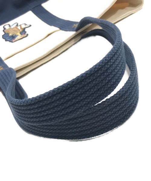 POLO RALPH LAUREN（ポロ・ラルフローレン）POLO RALPH LAUREN (ポロ・ラルフローレン) ポロベアキャンバストートバッグ ベージュ×ネイビーの古着・服飾アイテム