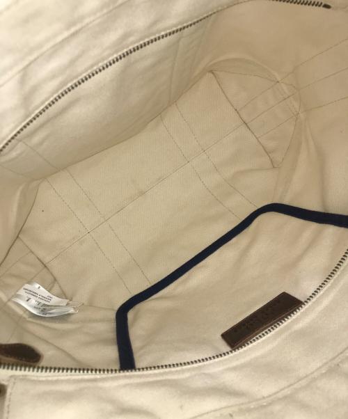POLO RALPH LAUREN（ポロ・ラルフローレン）POLO RALPH LAUREN (ポロ・ラルフローレン) ポロベアキャンバストートバッグ ベージュ×ネイビーの古着・服飾アイテム