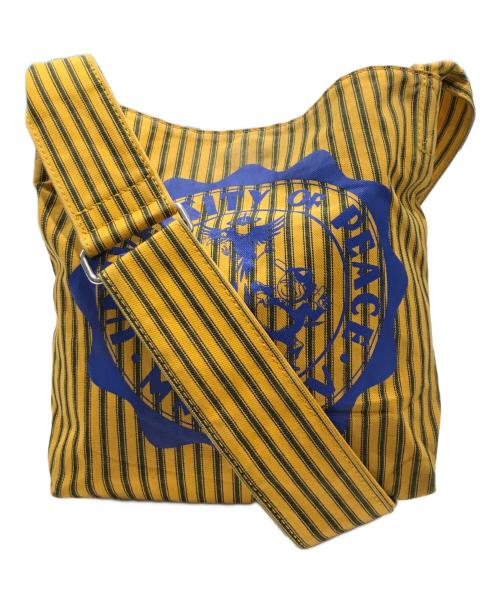 Vivienne Westwood（ヴィヴィアンウエストウッド）Vivienne Westwood (ヴィヴィアンウエストウッド) UNIVERSITYOFPEACEショルダーバッグ イエローの古着・服飾アイテム