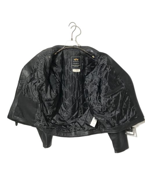 ALPHA（アルファ）ALPHA (アルファ) ダブルライダースジャケット ブラック サイズ:Ｍの古着・服飾アイテム