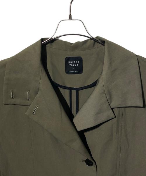 UNITED TOKYO（ユナイテッドトーキョー）UNITED TOKYO (ユナイテッドトーキョー) スタンドカラーロングコート カーキ サイズ:SIZE 1の古着・服飾アイテム