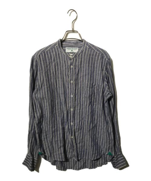 James Mortimer（ジェームス・モルティマー）James Mortimer (ジェームス・モルティマー) リネンシャツ ブルー サイズ:38の古着・服飾アイテム