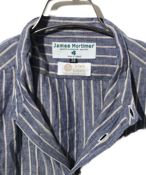 James Mortimer（ジェームス・モルティマー）James Mortimer (ジェームス・モルティマー) リネンシャツ ブルー サイズ:38の古着・服飾アイテム