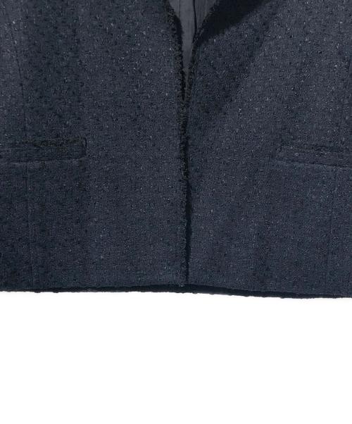 TOMORROW LAND（トゥモローランド）TOMORROW LAND (トゥモローランド) リングヤーンツイード ノーカラージャケット ネイビー サイズ:SIZE 36の古着・服飾アイテム