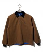 X-LARGEエクストララージ）の古着「QUILTED HALF ZIP SHIRT/ハーフジップブルゾン」｜ブラウン