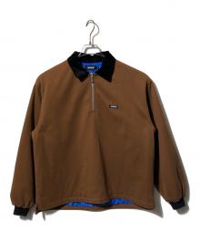 X-LARGE（エクストララージ）の古着「QUILTED HALF ZIP SHIRT/ハーフジップブルゾン」｜ブラウン