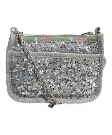 レスポートサック　アトリエ　2WAY チェーン　ミニバッグ（シルバー） 中古・古着通販】LeSportsac (レスポートサック) 2WAYチェーンミニ