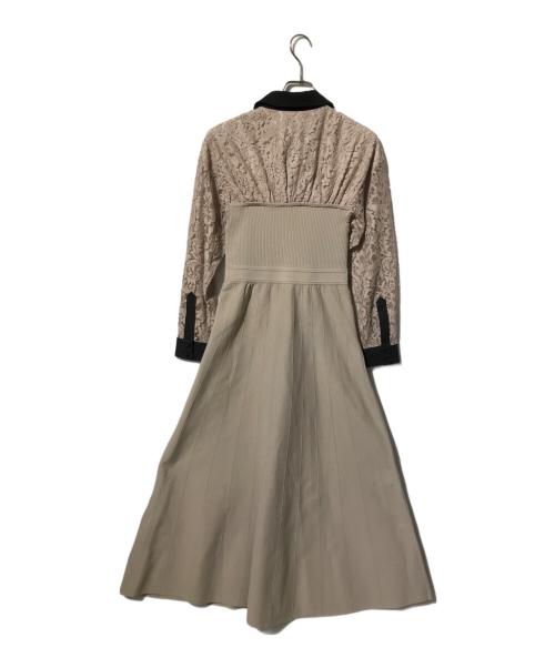Diagram（ダイアグラム）Diagram (ダイアグラム) レース レイヤードニットワンピース ベージュ サイズ:36の古着・服飾アイテム