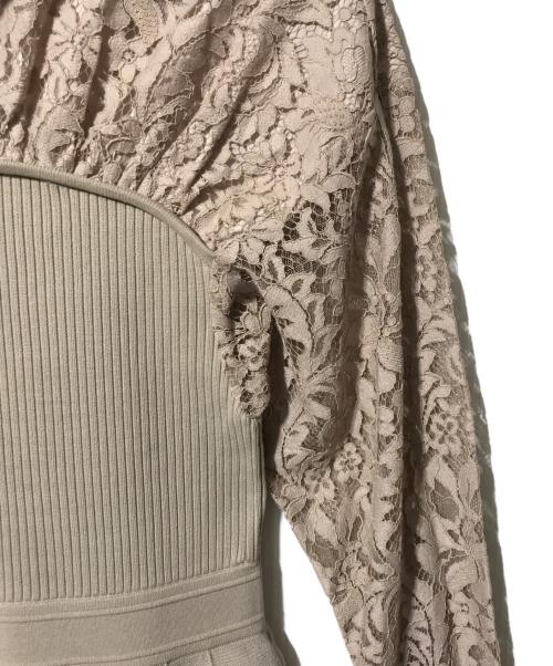 Diagram（ダイアグラム）Diagram (ダイアグラム) レース レイヤードニットワンピース ベージュ サイズ:36の古着・服飾アイテム