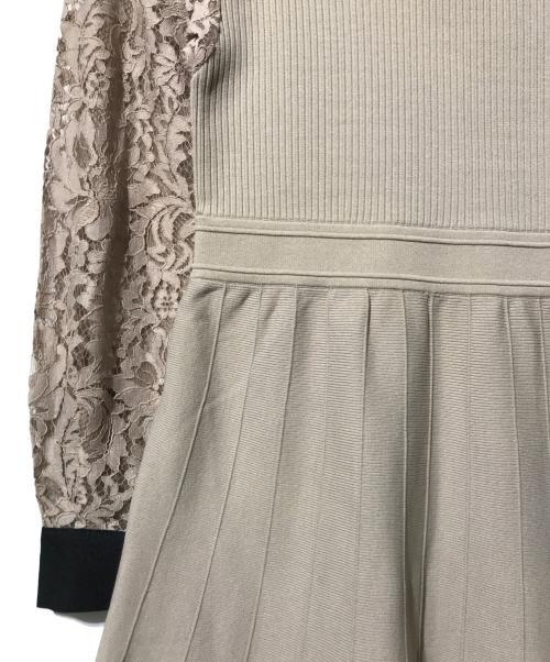 Diagram（ダイアグラム）Diagram (ダイアグラム) レース レイヤードニットワンピース ベージュ サイズ:36の古着・服飾アイテム