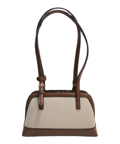 CHARLES & KEITH（チャールズアンドキース）CHARLES & KEITH (チャールズアンドキース) エノラ キャンバスツートーンイロンゲイティッドハンドルバッグ ブラウンの古着・服飾アイテム