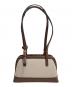 CHARLES & KEITH (チャールズアンドキース) エノラ キャンバスツートーンイロンゲイティッドハンドルバッグ ブラウン：7000円