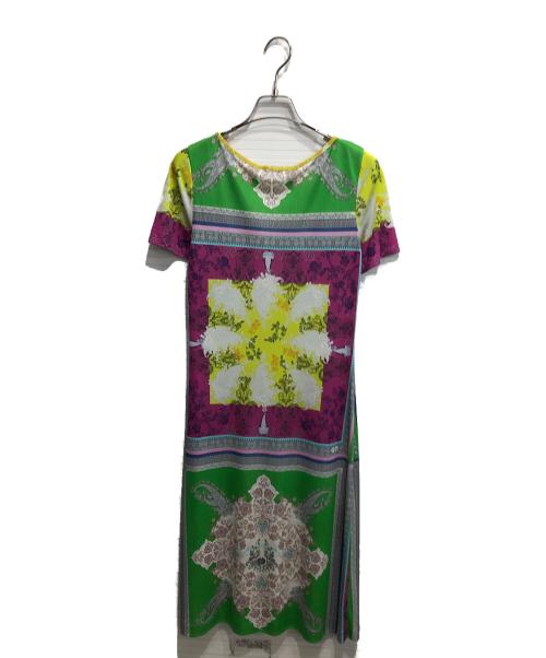 ETRO（エトロ）ETRO (エトロ) 総柄ワンピース/カットソードレス グリーン サイズ:44の古着・服飾アイテム