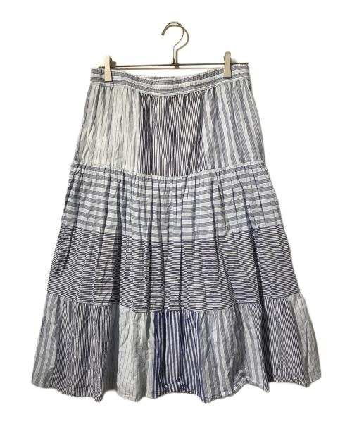 LAUREN RALPH LAUREN（ローレンラルフローレン）LAUREN RALPH LAUREN (ローレンラルフローレン) ランダムストライプスカート ブルー サイズ:４の古着・服飾アイテム