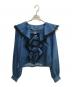 PAMEO POSE（パメオポーズ）の古着「Wave Collar Blouse/長袖ブラウス」｜ブルー